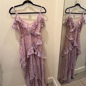 Astr Pink and Purple Floral Dress